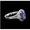 Image 2 : 4.65ct Tanzanite and Diamond Ring - 14KT White Gold