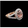 Image 2 : 14KT Rose Gold 3.62ct Pink Tourmaline and Diamond Ring