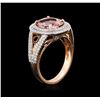 Image 3 : 14KT Rose Gold 3.62ct Pink Tourmaline and Diamond Ring