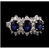 Image 1 : 14KT White Gold 3.00ctw Sapphire and Diamond Ring