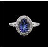 Image 1 : 14KT White Gold 2.20ct Tanzanite and Diamond Ring