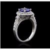 Image 3 : 14KT White Gold 2.20ct Tanzanite and Diamond Ring