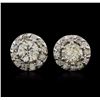 Image 1 : 18KT White Gold 1.39ctw Diamond Stud Earrings