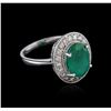 Image 2 : 14KT White Gold 2.87ct Emerald and Diamond Ring