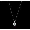 Image 1 : 14KT White Gold 6.42ct Chrysocolla and Diamond Pendant With Chain
