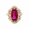 Image 1 : 18KT Rose Gold 3.84ct Pink Tourmaline and Diamond Ring