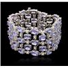 Image 1 : 14KT White Gold 48.00ctw Tanzanite and Diamond Bracelet