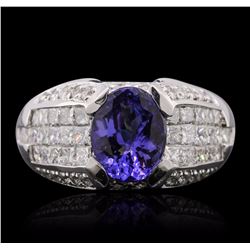 14KT White Gold 2.63ct Tanzanite and Diamond Ring