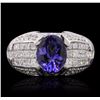 Image 1 : 14KT White Gold 2.63ct Tanzanite and Diamond Ring