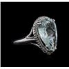 Image 2 : 5.70ct Aquamarine and Diamond Ring - 14KT White Gold