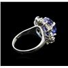 Image 3 : 14KT White Gold 4.80ct Tanzanite, Sapphire and Diamond Ring
