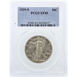 1929-S PCGS Graded XF45 Walking Liberty Half Dollar Silver Coin