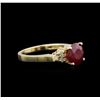 Image 2 : 2.08ct Ruby and Diamond Ring - 14KT Yellow Gold
