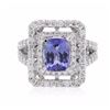 Image 1 : 14KT White Gold 2.19ct Tanzanite and Diamond Ring