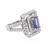 Image 2 : 14KT White Gold 2.19ct Tanzanite and Diamond Ring