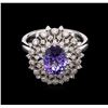 Image 1 : 2.18ct Tanzanite and Diamond Ring - 14KT White Gold