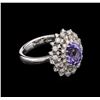 Image 2 : 2.18ct Tanzanite and Diamond Ring - 14KT White Gold