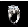 Image 3 : 14KT White Gold 4.60ct Aquamarine and Diamond Ring