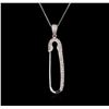 Image 1 : 0.30ctw Diamond Pendant With Chain - 14KT White Gold
