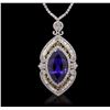 Image 2 : 18KT White Gold 33.29ct Tanzanite and Diamond Necklace