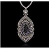 Image 3 : 18KT White Gold 33.29ct Tanzanite and Diamond Necklace