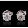 Image 1 : 14KT White Gold 1.24ctw Diamond Stud Earrings