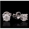 Image 2 : 14KT White Gold 1.24ctw Diamond Stud Earrings