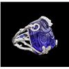 Image 2 : 46.32ct Tanzanite and Diamond Ring - 18KT White Gold