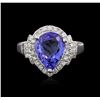 Image 1 : 14KT White Gold 2.90ct Tanzanite and Diamond Ring