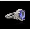 Image 2 : 14KT White Gold 2.90ct Tanzanite and Diamond Ring