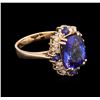Image 2 : 5.08ct Tanzanite, Blue Sapphire and Diamond Ring - 14KT Rose Gold
