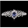 Image 1 : 18KT White Gold 3.93ct Tanzanite and Diamond Bracelet