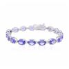 Image 1 : 14KT White Gold 16.66ctw Tanzanite and Diamond Bracelet