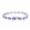 Image 2 : 14KT White Gold 16.66ctw Tanzanite and Diamond Bracelet