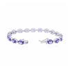 Image 3 : 14KT White Gold 16.66ctw Tanzanite and Diamond Bracelet