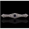Image 1 : 18KT White Gold 1.58ct Sapphire and Diamond Brooch