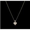 Image 1 : 0.95ctw Diamond Heart Pendant With Chain - 14KT Yellow Gold