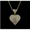 Image 2 : 0.95ctw Diamond Heart Pendant With Chain - 14KT Yellow Gold