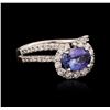 Image 2 : 18KT White Gold 1.45ct Tanzanite and Diamond Ring