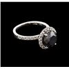 Image 2 : 4.16ctw Black Diamond Ring - 14KT White Gold