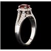 Image 3 : 14KT White Gold 1.56ct Orange Sapphire and Diamond Ring