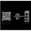 Image 2 : 14KT White Gold 1.00ctw Diamond Earrings