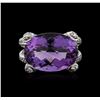 Image 1 : 14KT White Gold 11.71ct Amethyst and Diamond Ring