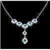 Image 1 : SILVER 15.18ct Blue Topaz and White Topaz Necklace