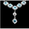 Image 2 : SILVER 15.18ct Blue Topaz and White Topaz Necklace