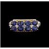 Image 1 : 10KT Yellow Gold 1.85ctw Blue Sapphire and Diamond Ring