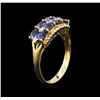 Image 3 : 10KT Yellow Gold 1.85ctw Blue Sapphire and Diamond Ring