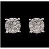Image 1 : 1.10ctw Diamond Stud Earrings - 14KT White Gold