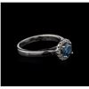 Image 2 : 0.84ctw Blue Diamond Ring - 14KT White Gold