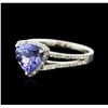 Image 2 : 14KT White Gold 1.72ct Tanzanite and Diamond Ring